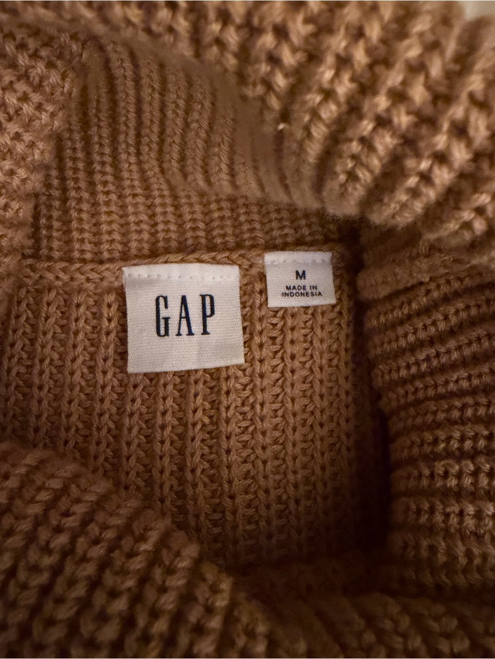 GAP Ribbed Knit cap sleeve Sweater - Camel Brown